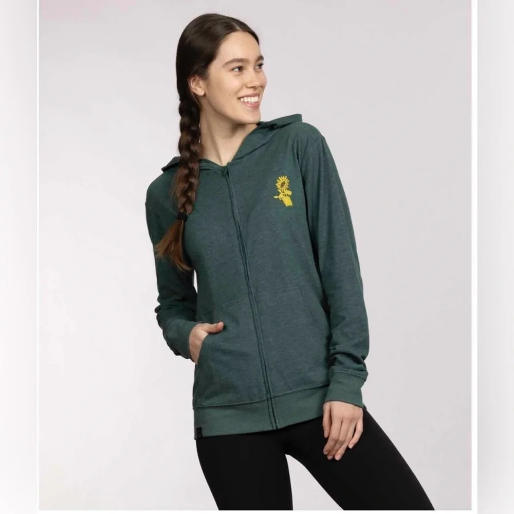 Pikachu & Sunflora Pokémon Unisex Green Hoodie Size Small - Picture 2 of 13